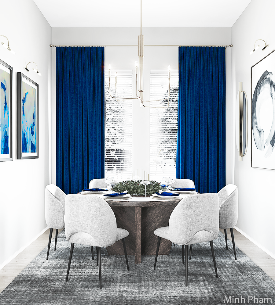 Modern dining with table and chairs