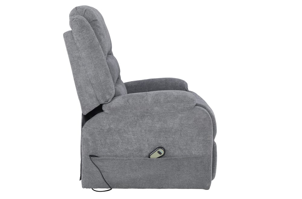 soft charcoal chenille linen power lift recliner chair