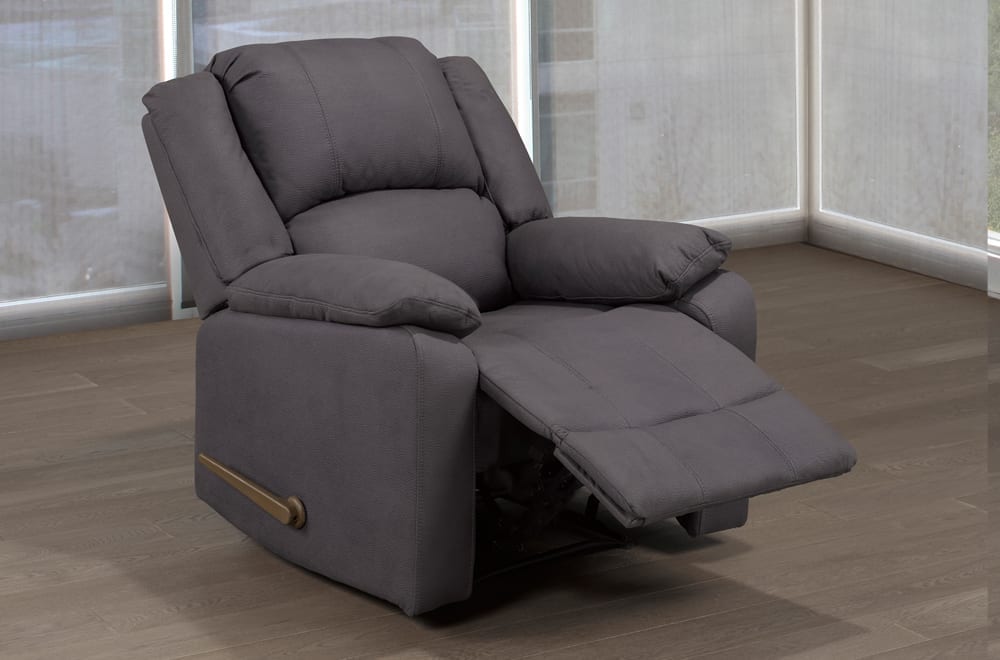 grey air suede swivel rocker recliner chair