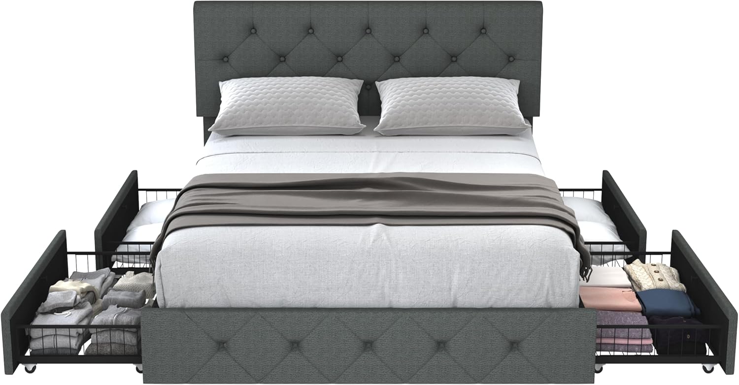 Queen bed with 4 drawers