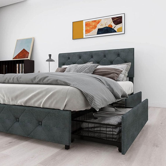 Queen bed with 4 drawers