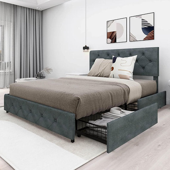 Queen bed with 4 drawers