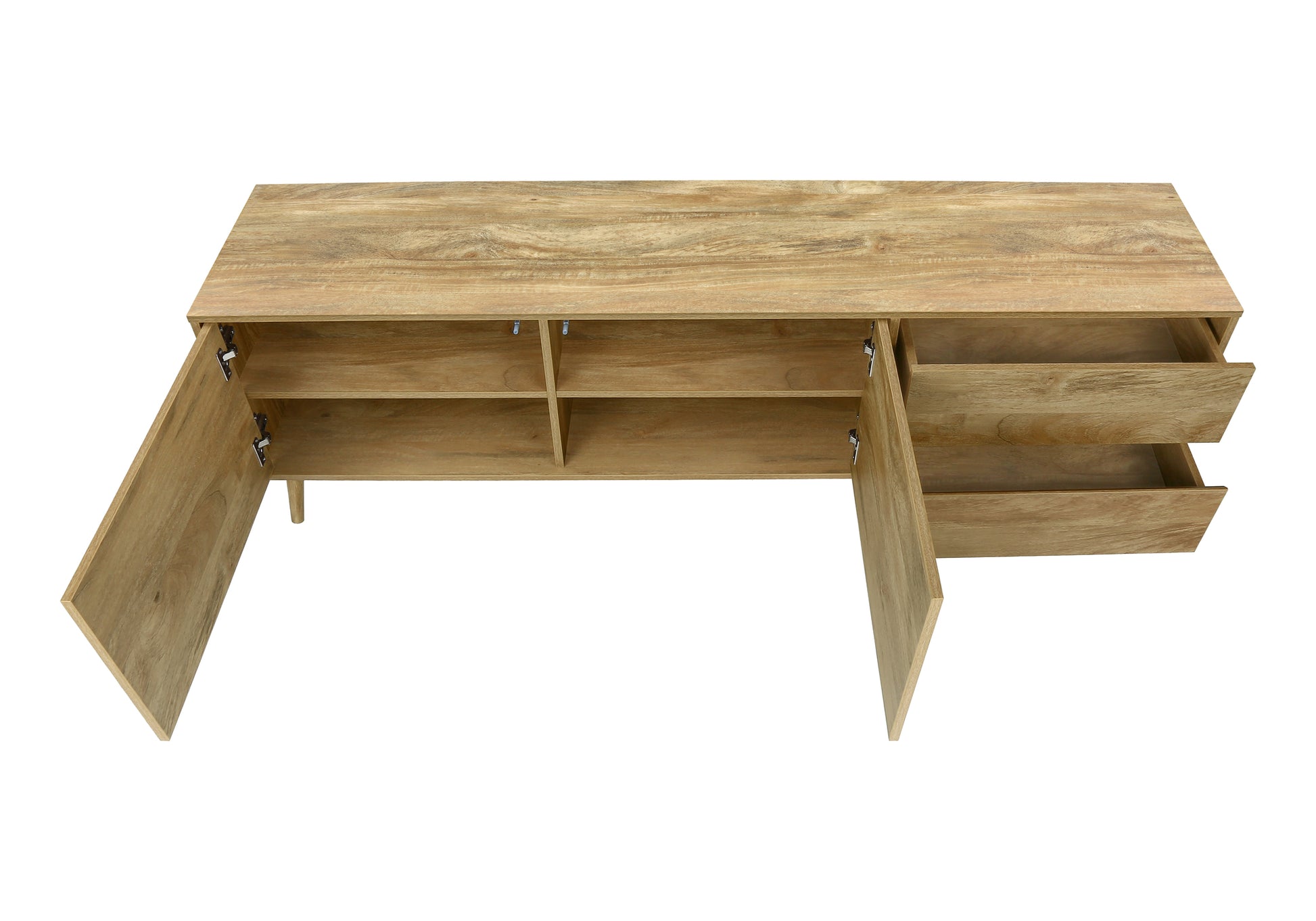 Meuble TV Mid-Century 72" avec rangement — Noyer