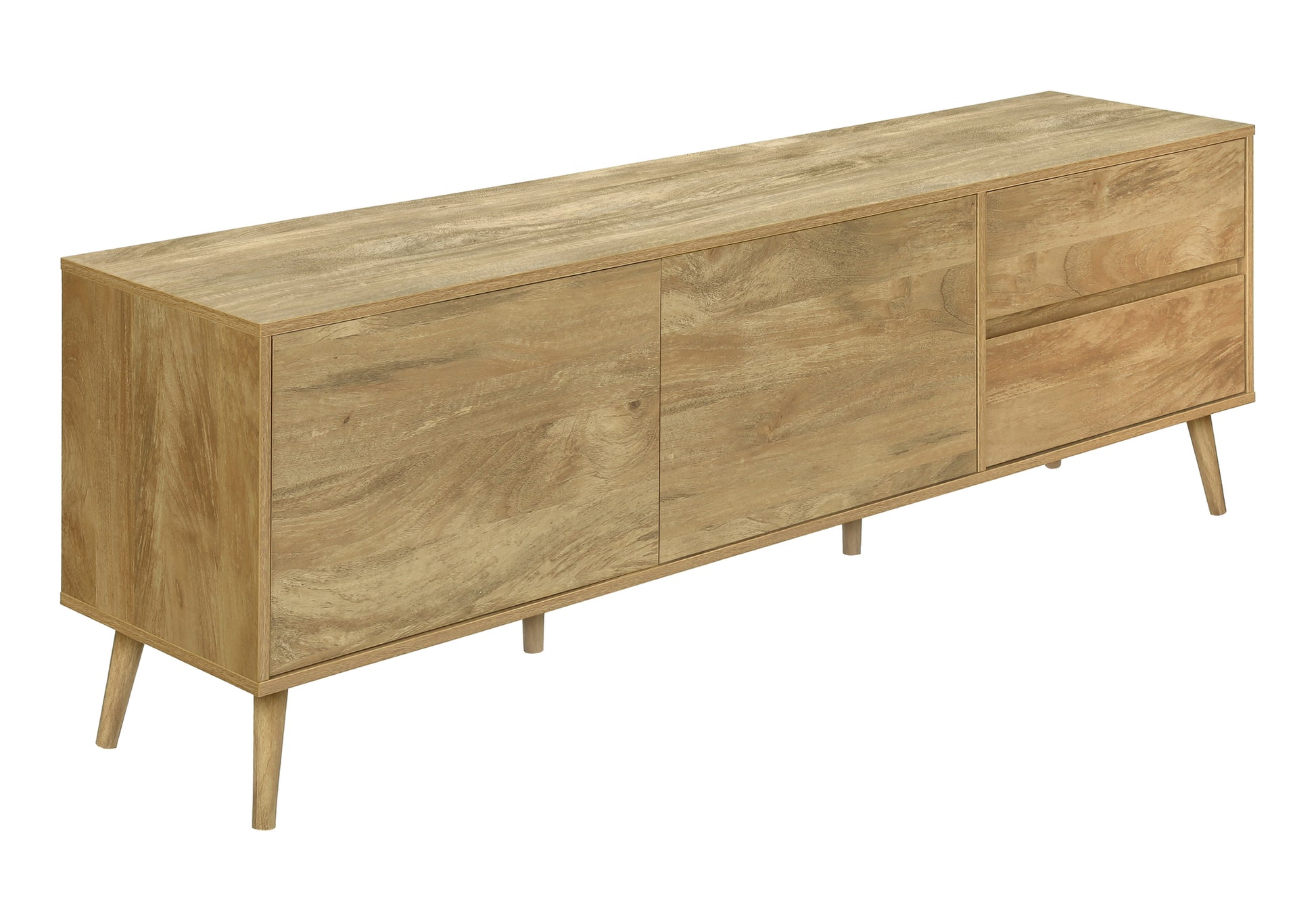 Meuble TV Mid-Century 72" avec rangement — Noyer