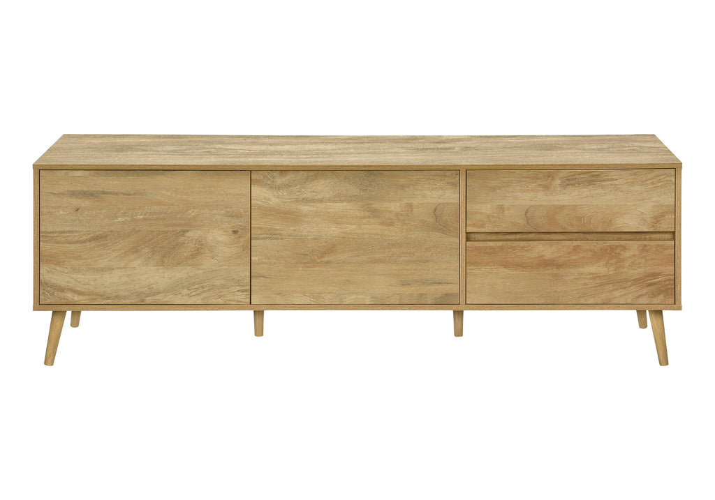 Meuble TV Mid-Century 72" avec rangement — Noyer
