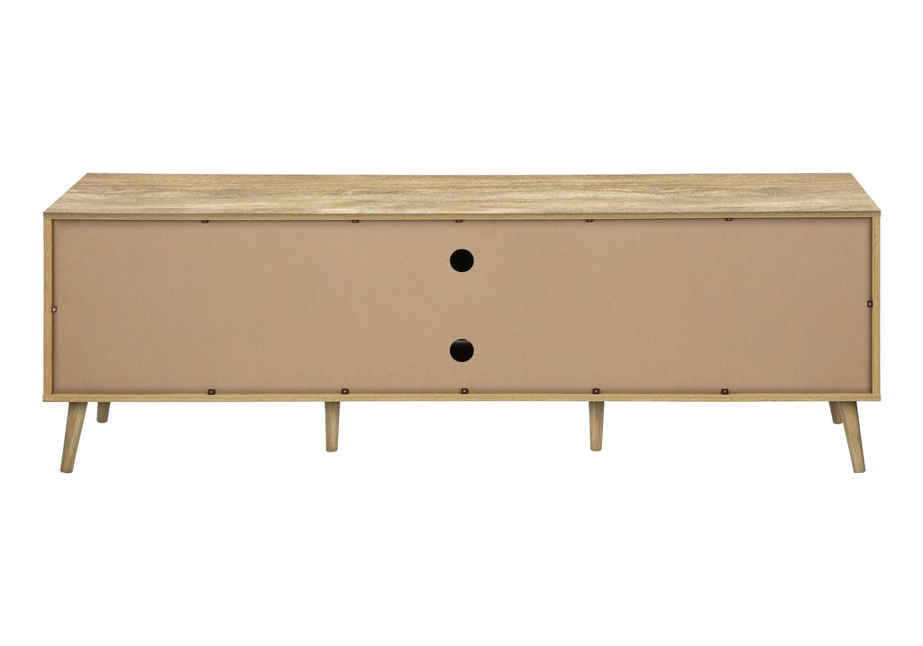 Meuble TV Mid-Century 72" avec rangement — Noyer
