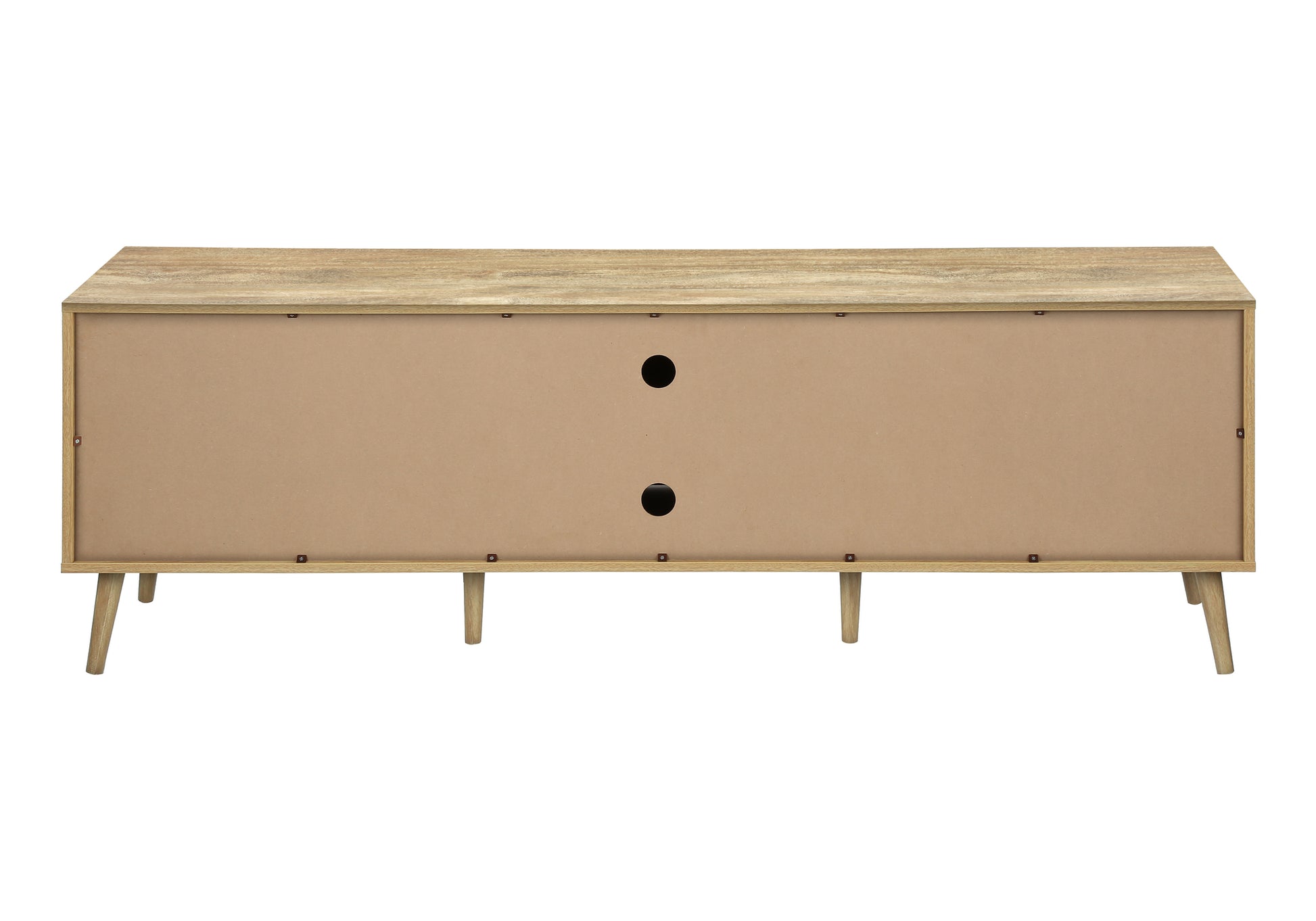 Meuble TV Mid-Century 72" avec rangement — Noyer