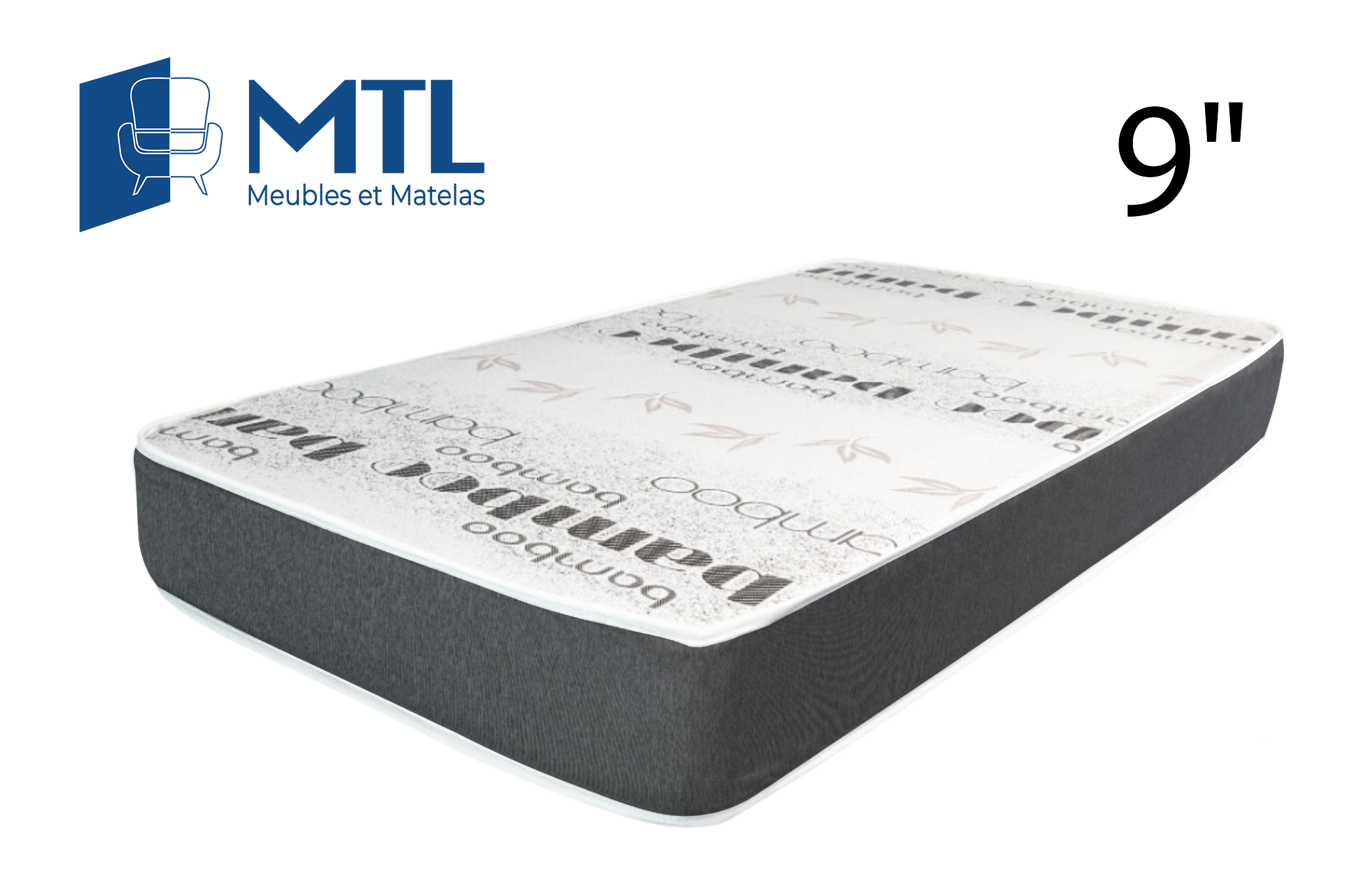 9" Bamboo Foam mattress with spine-friendly support – matela en mousse pour le dos – colchón ortopédico con espuma firme à Montréal