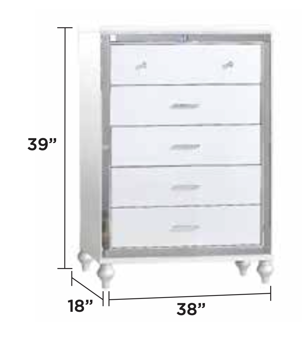 Ensemble de chambre à coucher élégant King Size — Blanc