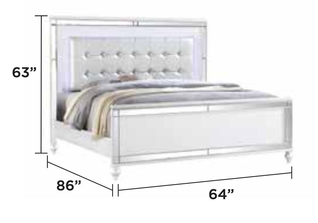 Elegant Bedroom Set Queen— White