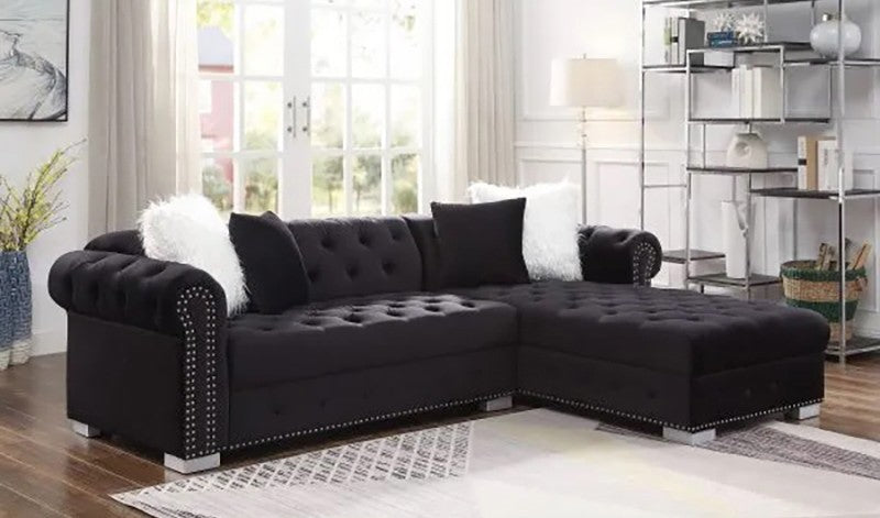 Canapé d'angle avec canapé capitonné 