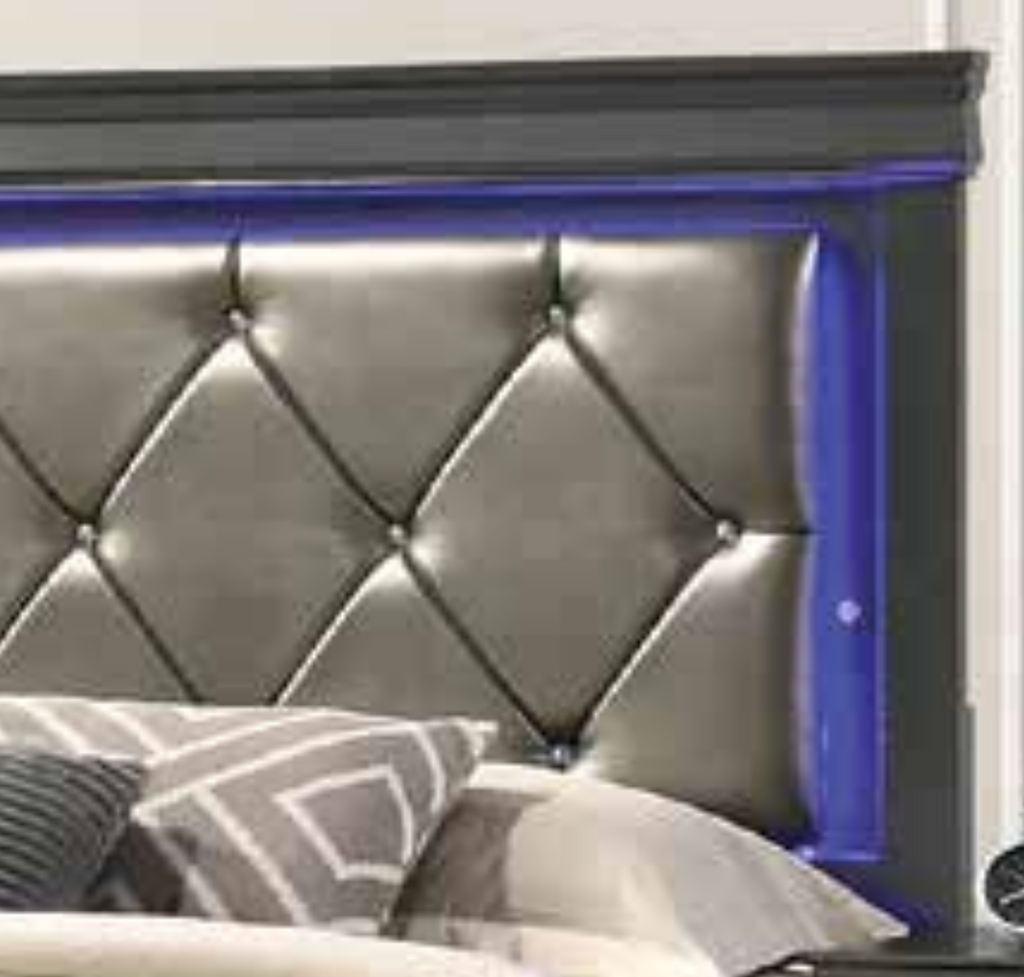 Luxury Bedroom Set Queen – Gunmetal Grey