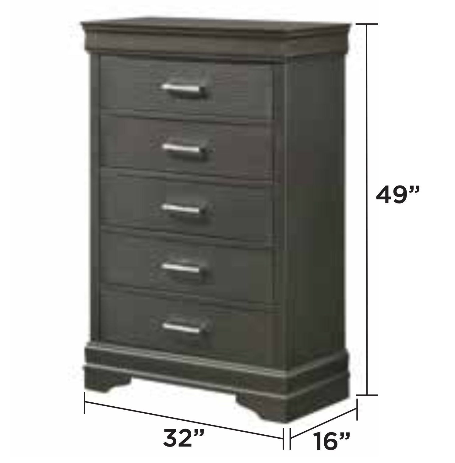 Luxury Bedroom Set Queen – Gunmetal Grey