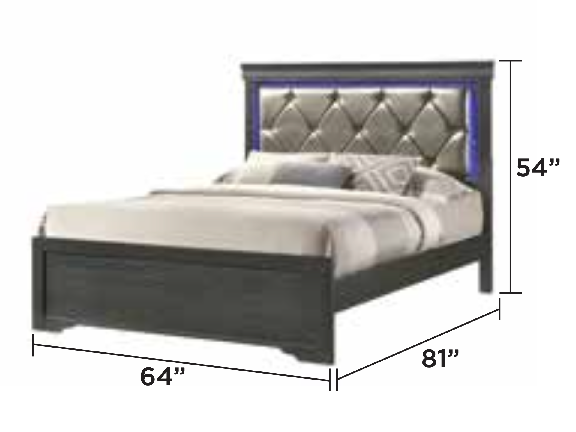 Luxury Bedroom Set Queen – Gunmetal Grey