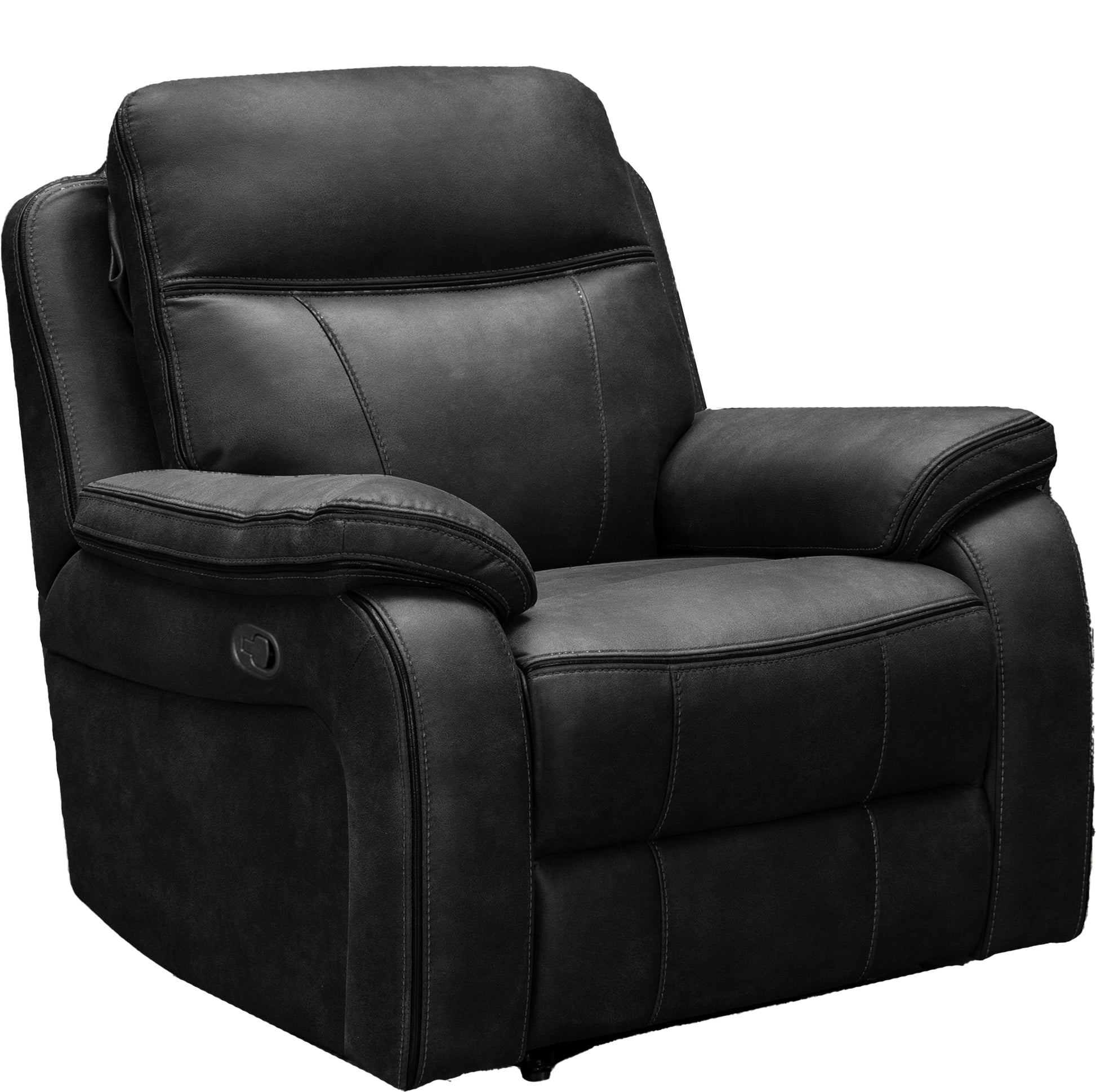 grey modern leather match recliner chair