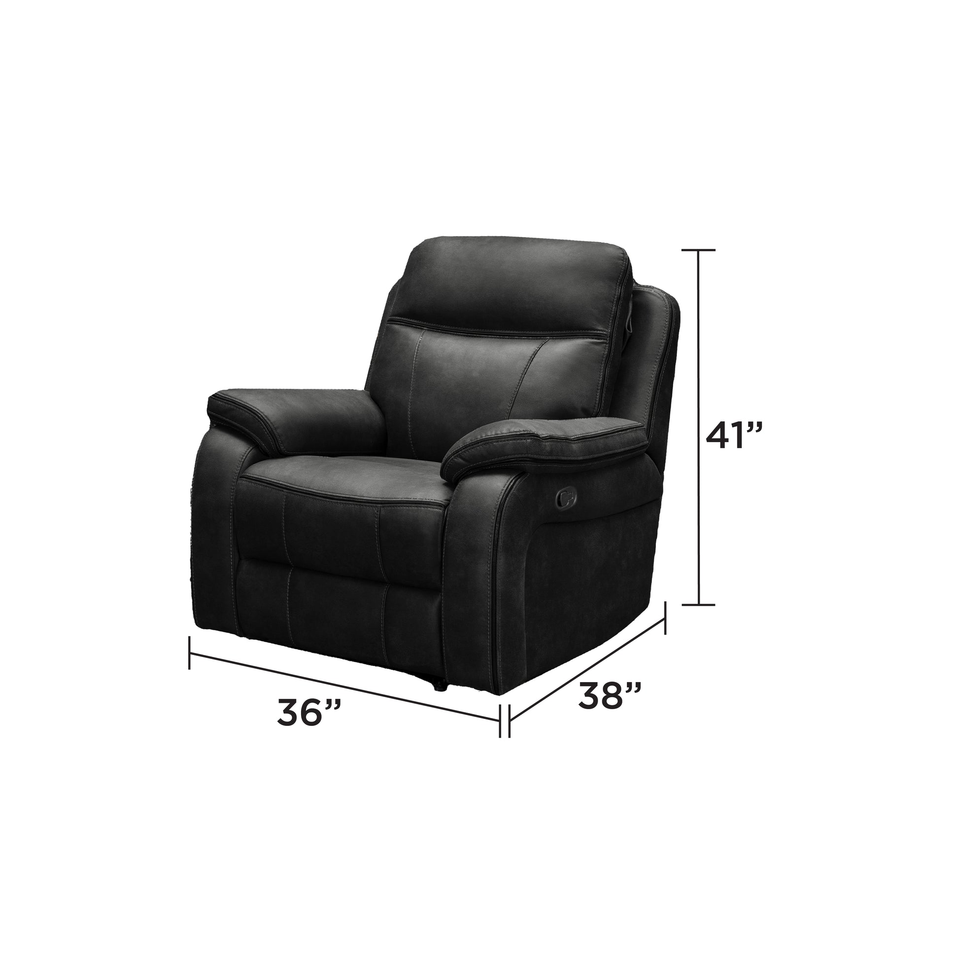 grey modern leather match recliner chair