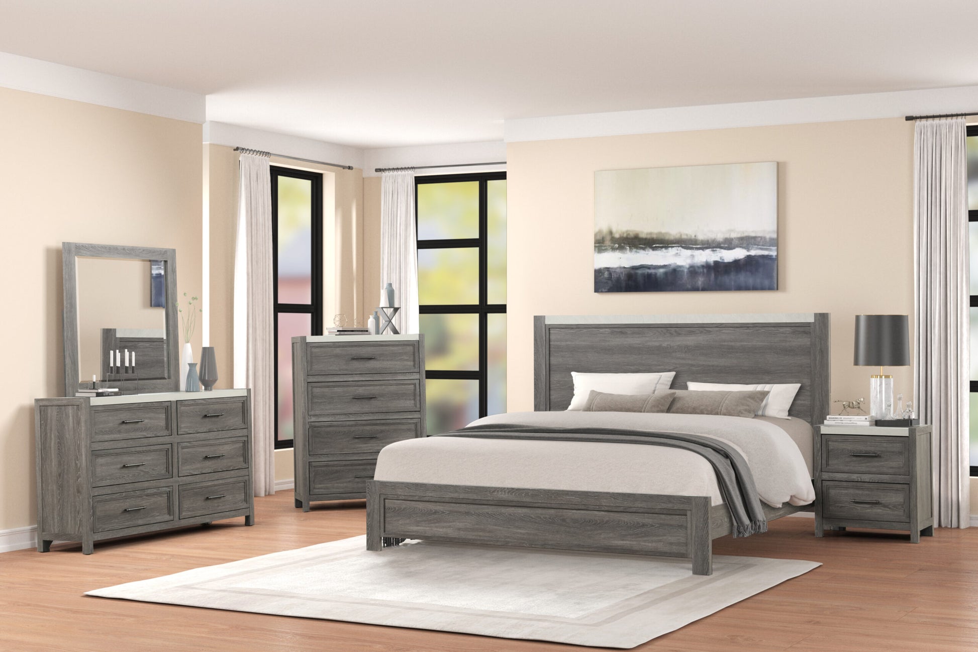 Nordika Grey Collection – King Size Bedroom Set