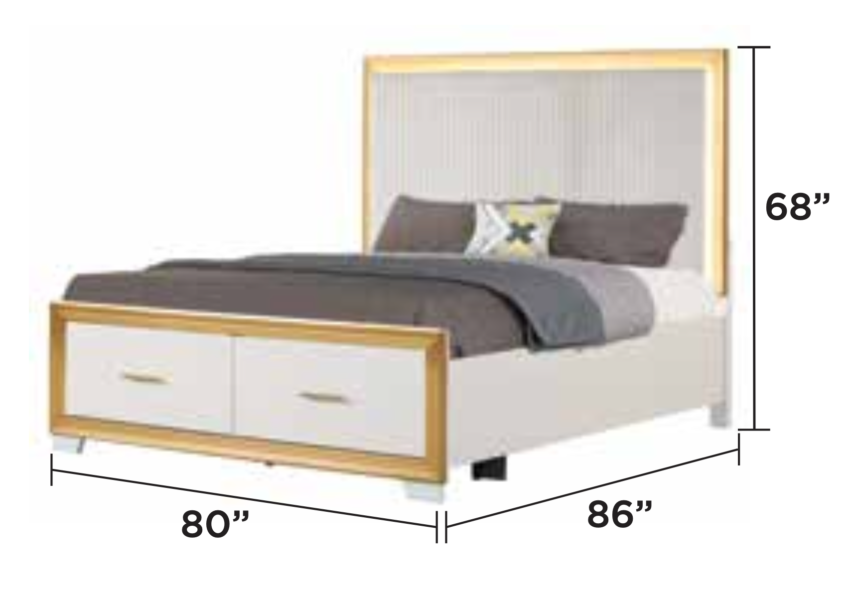Chambre à coucher royale King — Blanc avec touches dorées