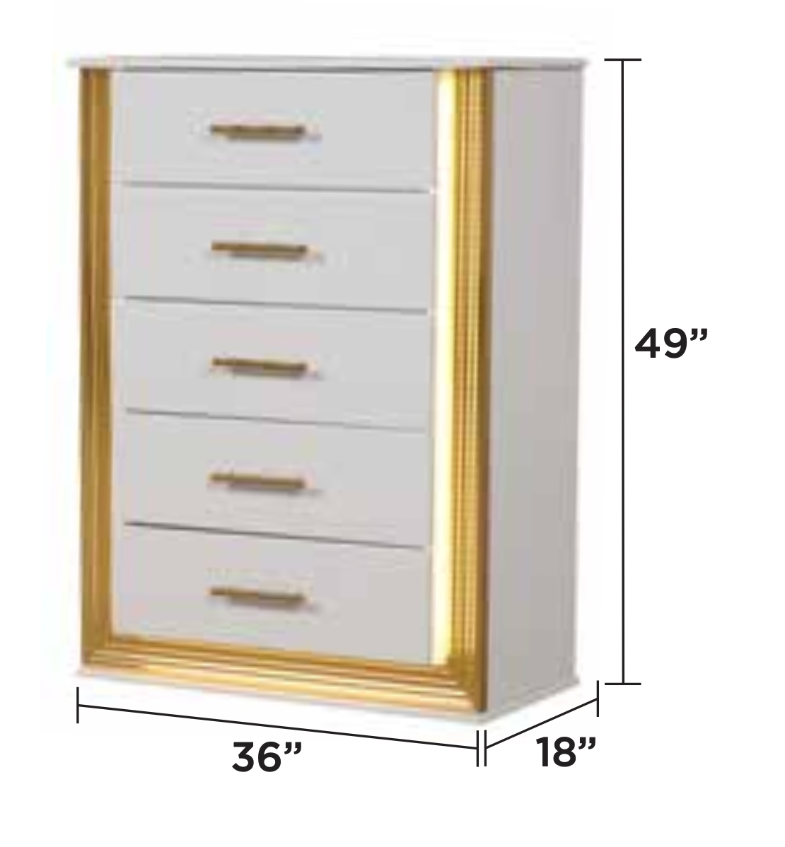 Chambre à coucher royale King — Blanc avec touches dorées