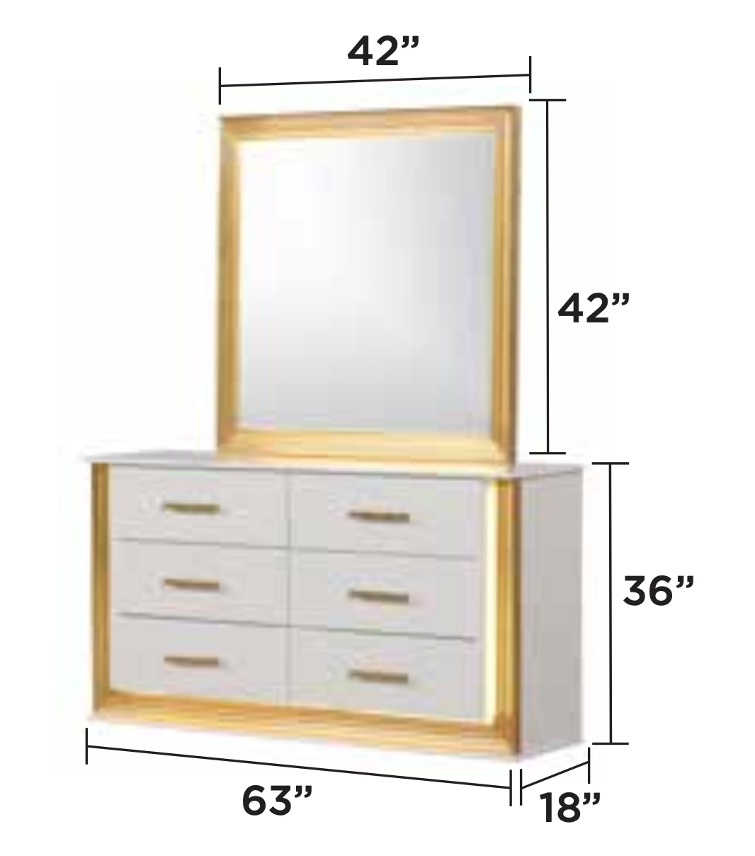 Chambre à coucher royale King — Blanc avec touches dorées