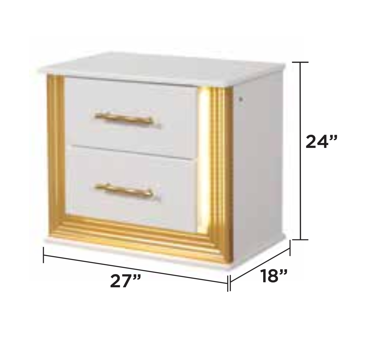 Chambre à coucher royale King — Blanc avec touches dorées