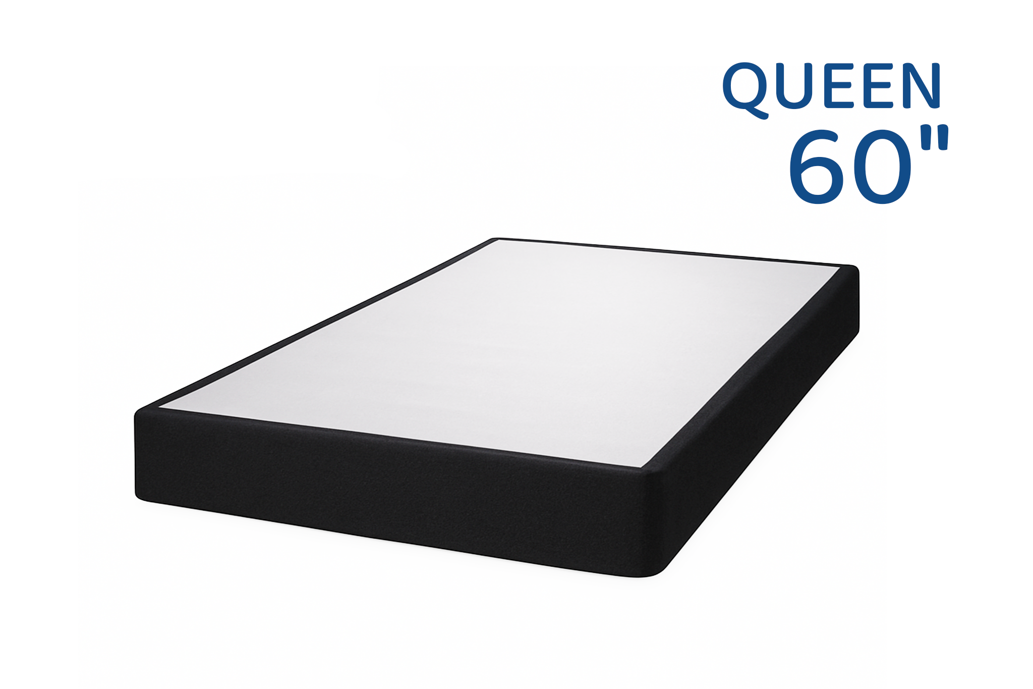 Queen upholstered box spring – black fabric