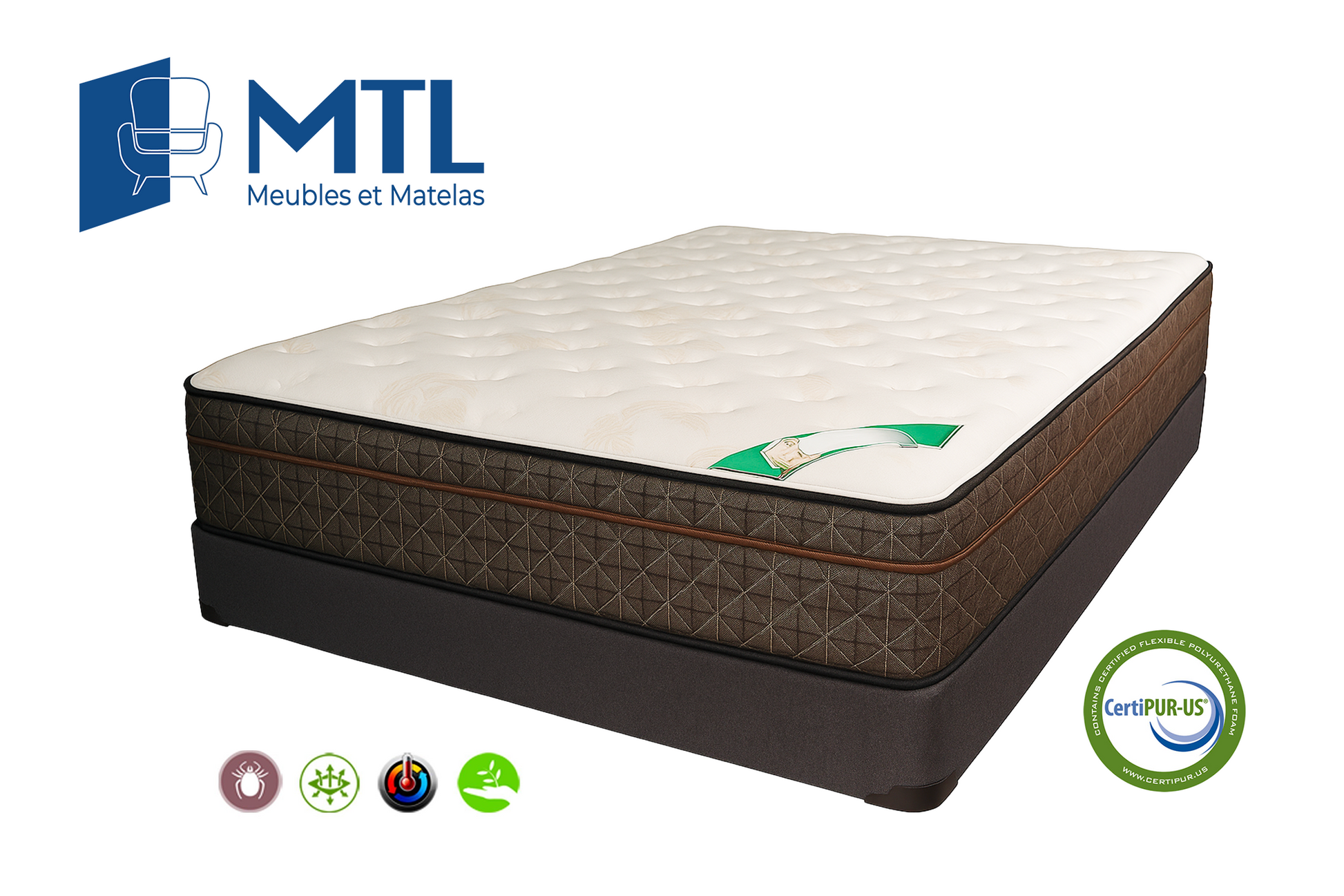 Comfortable Sleep mattress with euro top – matela mousse certifiée – colchón medio-firme con espuma Bio Foam à Montréal