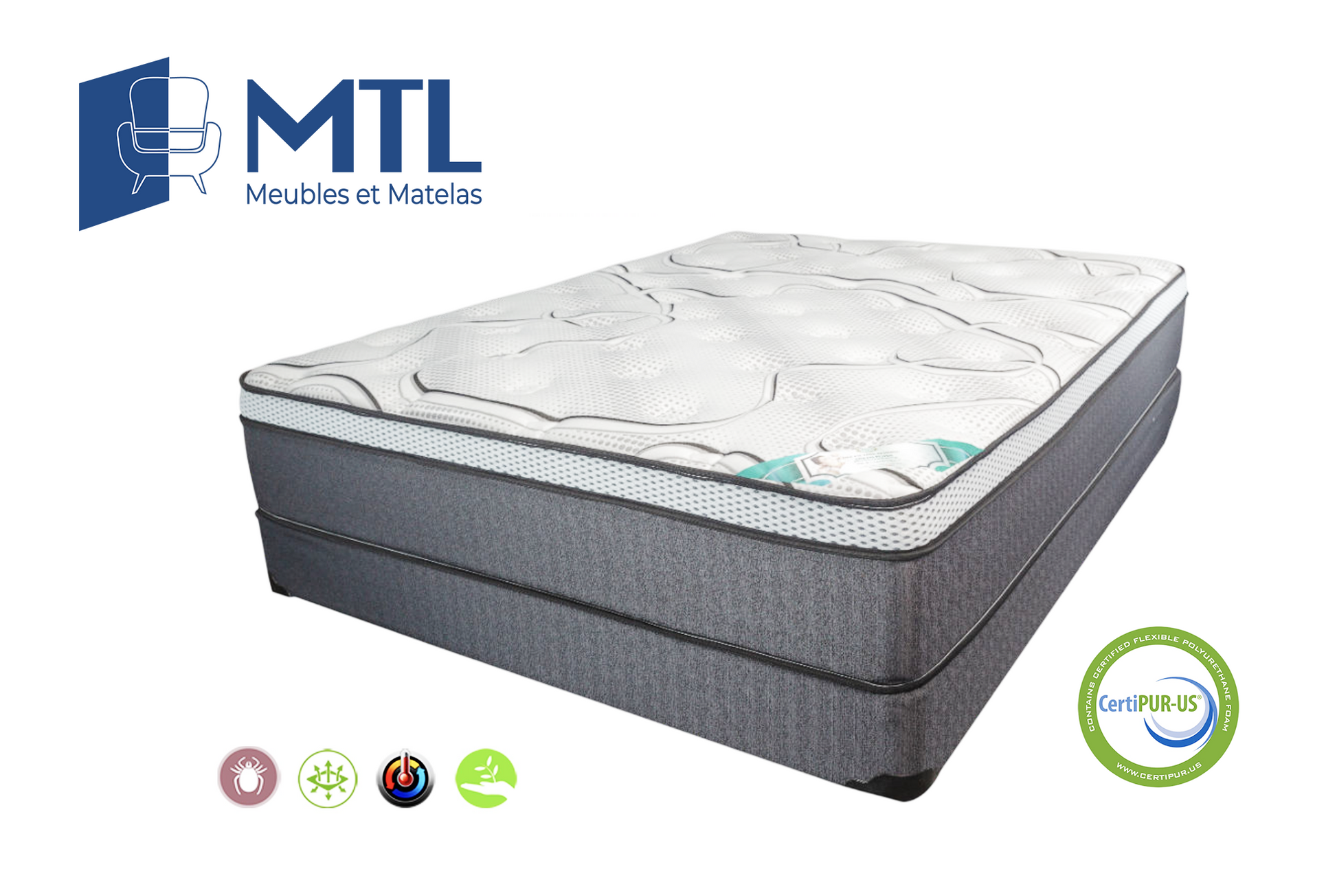 Dreampedic plush mattress – matelas doux avec ressorts ensachés – colchón suave con resortes individuales, fait au Canada