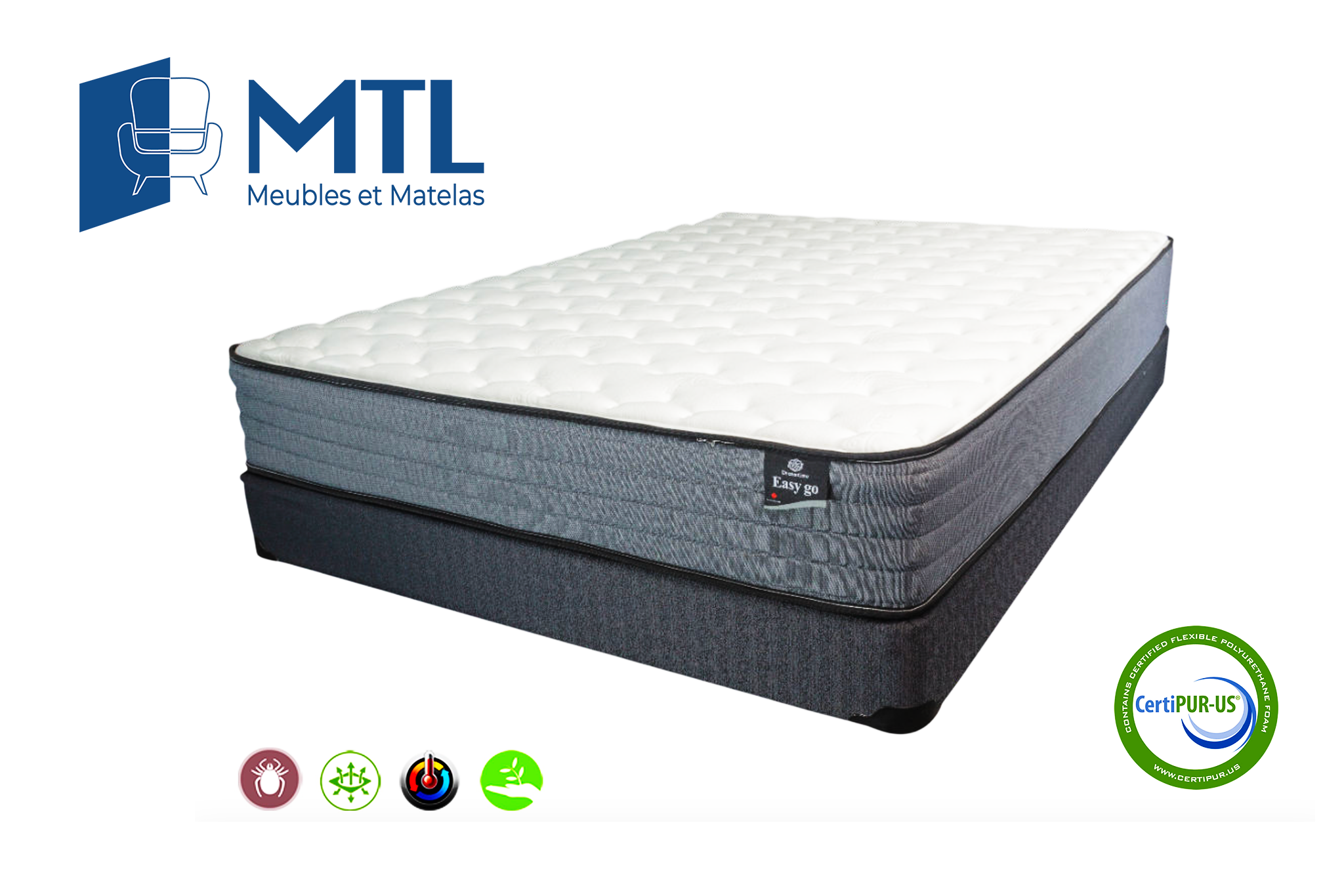 Easy Go mattress with pocket coils for responsive support