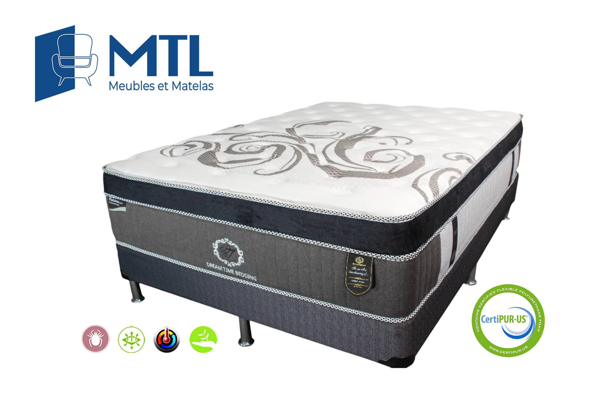 Platinum Series mattress with nano pocket coils – matela avec mini-ressorts ensachés – colchón con soporte de micro resortes à Montréal